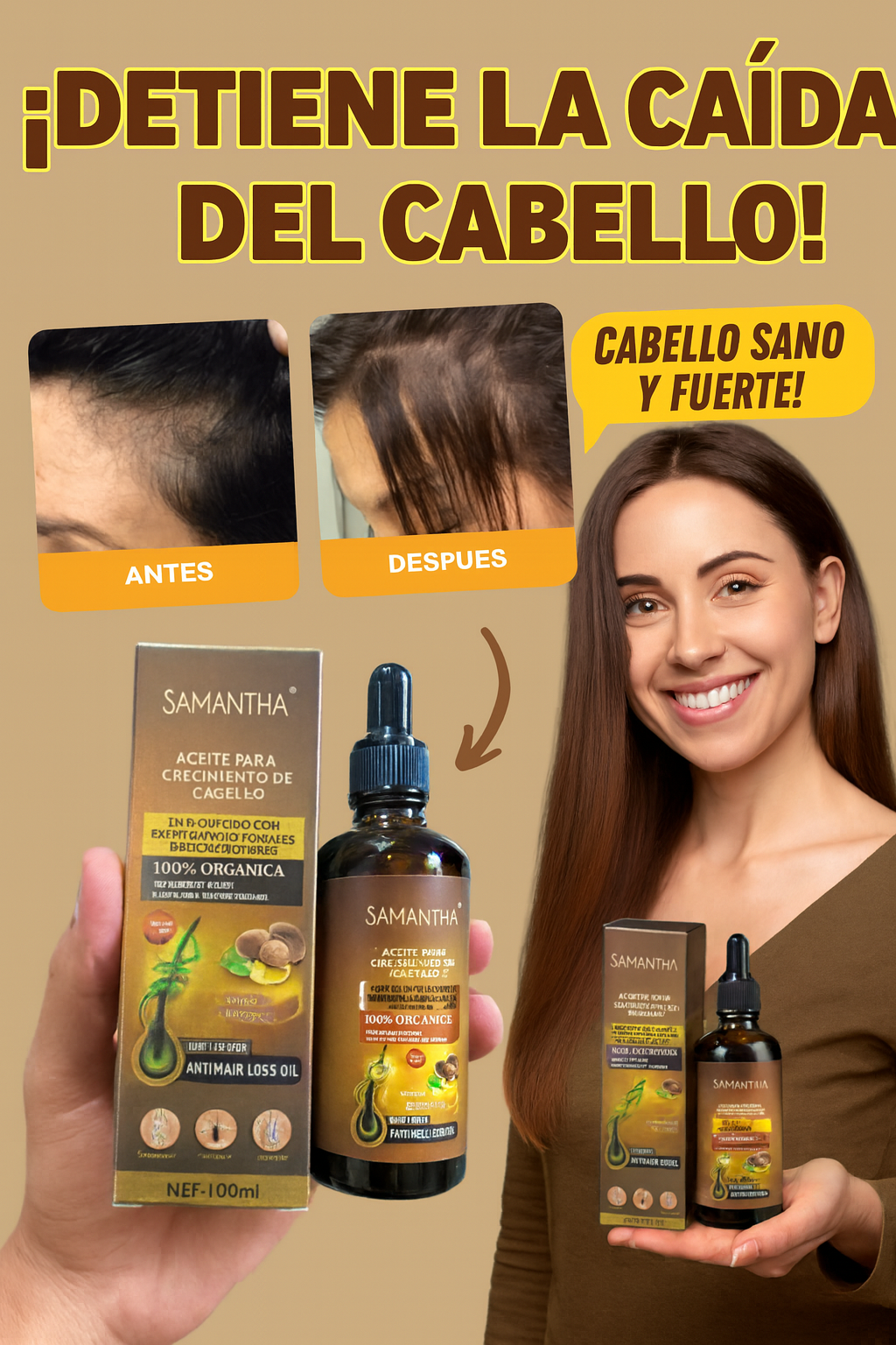 SERUM CAPILAR SAMANTHA- Deten la caída del cabello